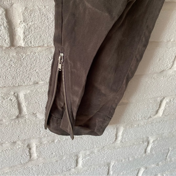 Enza Costa Gray Cupro Side Zip Elastic Waist Slim Pants Women’s Size 0 - Picture 4 of 12